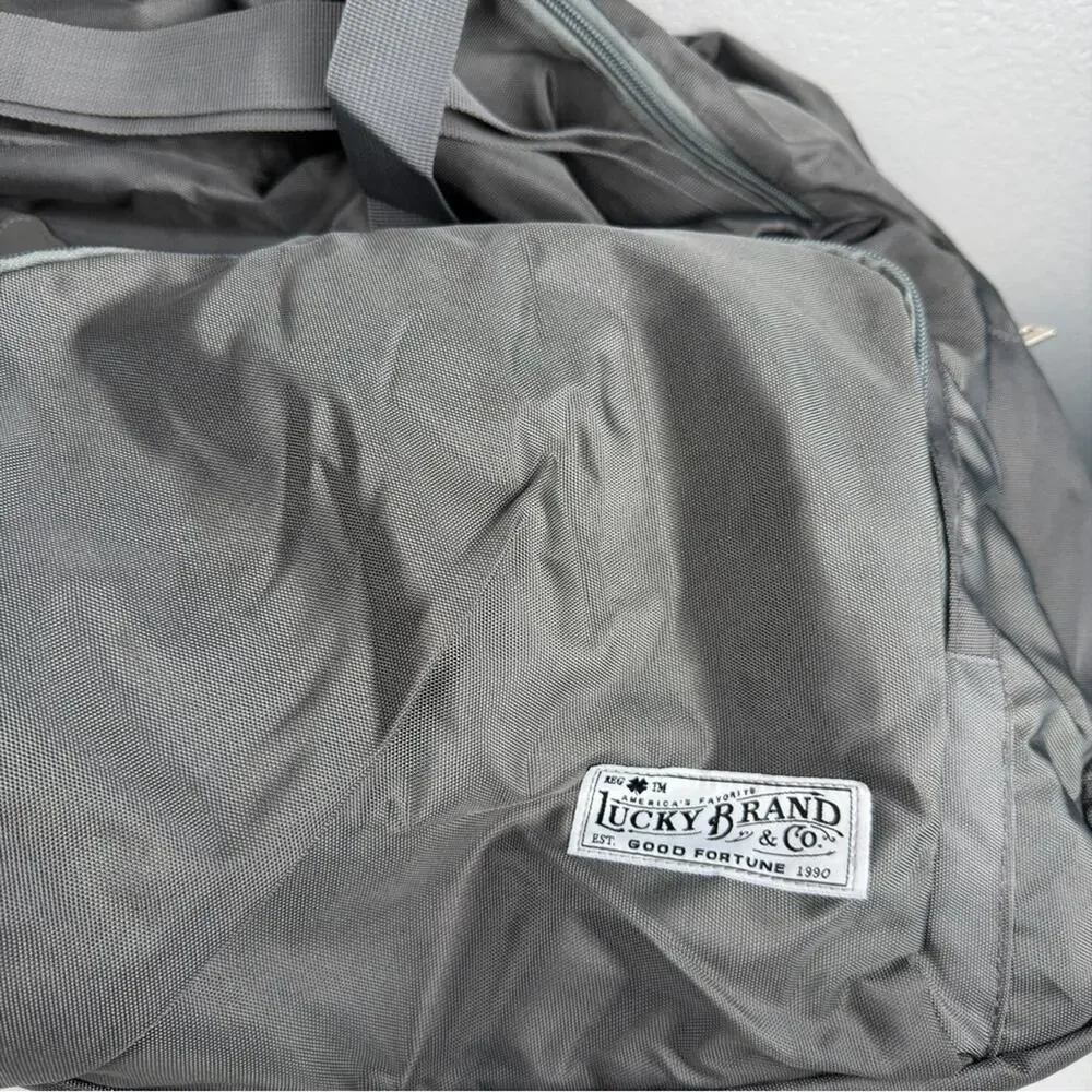 NWOT Lucky Brand Travel Duffel Bag 115L, Travel Bag, Large Duffle Charcoal Gray
